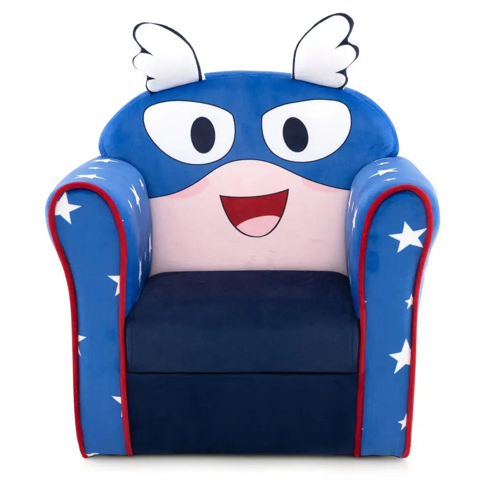 Original Kids Sofa with Armrest and Thick Cushion-Blue - Blue - Kids Chairs & Seating