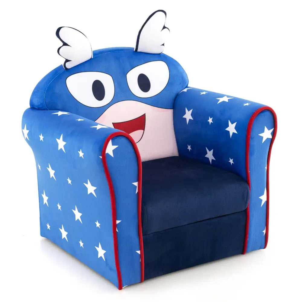 Original Kids Sofa with Armrest and Thick Cushion-Blue - Blue - Kids Chairs & Seating