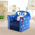 Original Kids Sofa with Armrest and Thick Cushion-Blue - Blue - Kids Chairs & Seating
