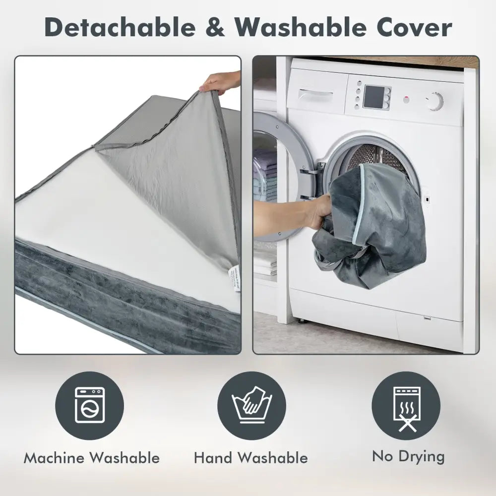 Orthopedic Dog Bed with Headrest and Removable Washable Cover-Grey - Gray - Dog Supplies