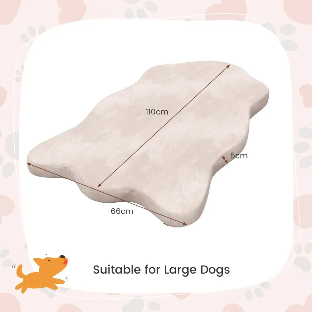 Orthopedic Dog Bed with Memory Foam Support for Large Dogs-Beige - Beige - Dog Supplies