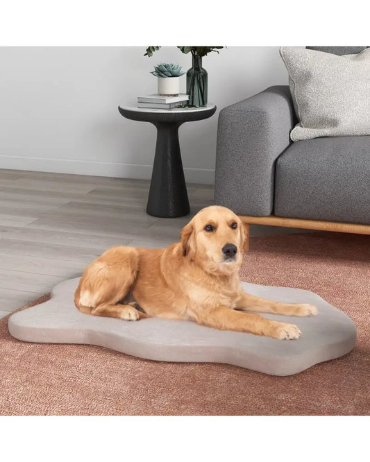 Orthopedic Dog Bed with Memory Foam Support for Large Dogs-Beige - Beige - Dog Supplies