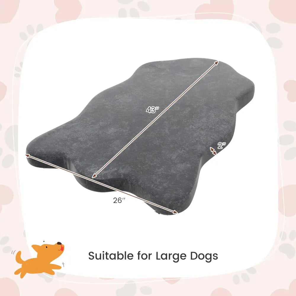 Orthopedic Dog Bed with Memory Foam Support for Large Dogs-Gray - Gray - Dog Supplies