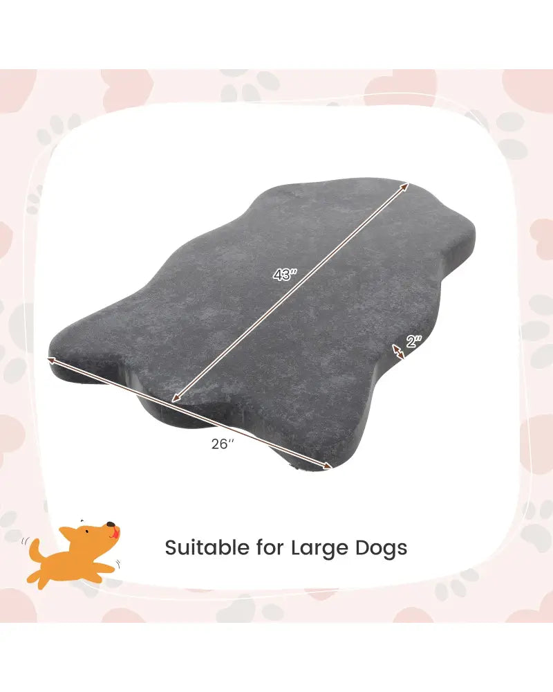 Orthopedic Dog Bed with Memory Foam Support for Large Dogs-Gray - Gray - Dog Supplies