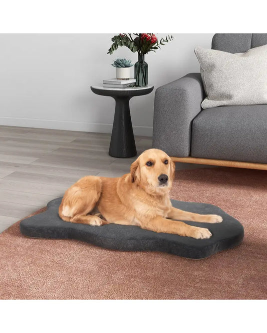 Orthopedic Dog Bed with Memory Foam Support for Large Dogs-Gray - Gray - Dog Supplies