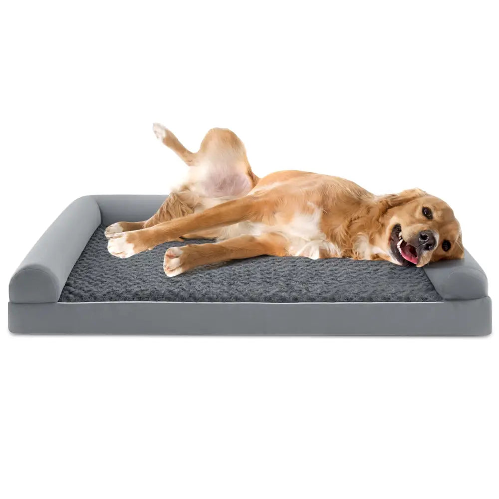 Orthopedic Foam Dog Bed Large Dog Sofa Couch with Removable Cover-XL - Gray - Dog Kennels
