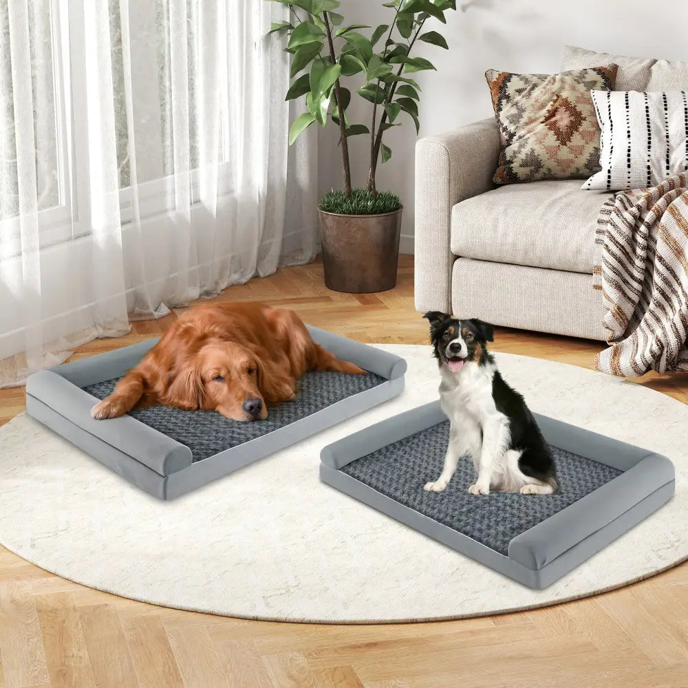 Orthopedic Foam Dog Bed Large Dog Sofa Couch with Removable Cover-XL - Gray - Dog Kennels