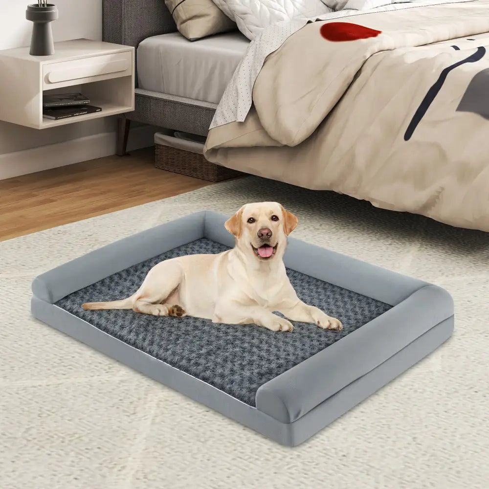 Orthopedic Foam Dog Bed Large Dog Sofa Couch with Removable Cover-XL - Gray - Dog Kennels
