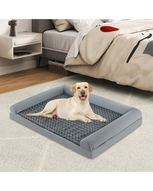 Orthopedic Foam Dog Bed Large Dog Sofa Couch with Removable Cover-XL - Gray - Dog Kennels