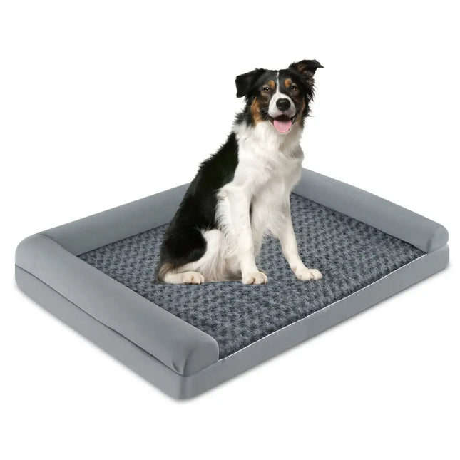 Orthopedic Foam Dog Bed Large Dog Sofa Couch with Removable Cover-XL - Gray - Dog Kennels