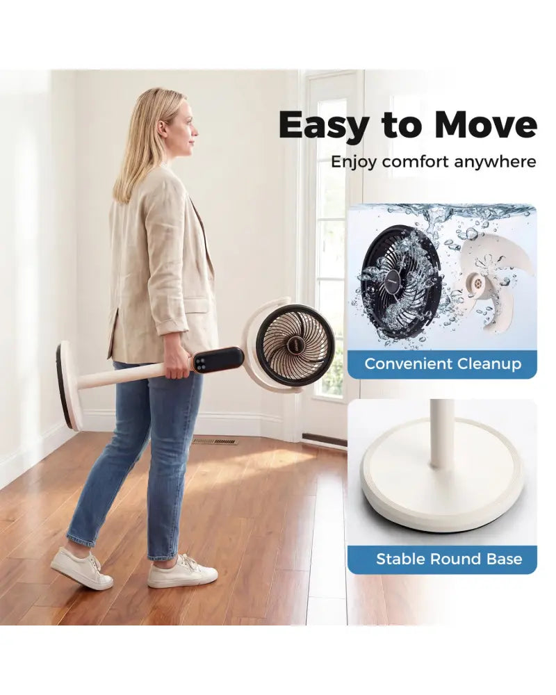 Oscillating Pedestal Fan with 8 Speeds Remote and 12H Timer-White - White - Fans
