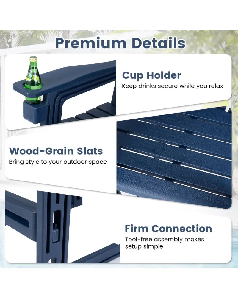 Outdoor 29 Inch Height Bar Stool with Backrest and Armrests-Blue - Blue - Patio Bar Furniture