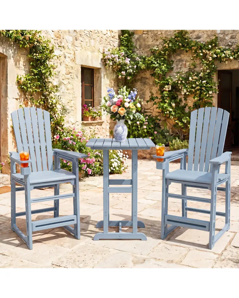 Outdoor 29 Inch Height Bar Stool with Backrest and Armrests-Gray - Gray - Patio Bar Furniture