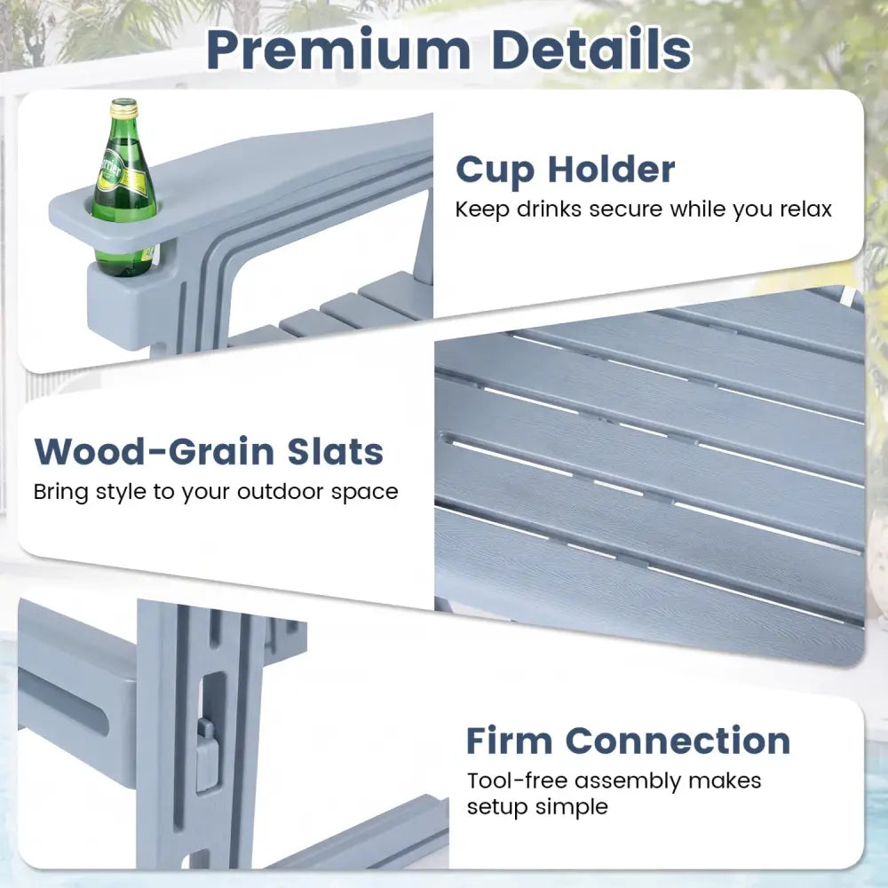 Outdoor 29 Inch Height Bar Stool with Backrest and Armrests-Gray - Gray - Patio Bar Furniture