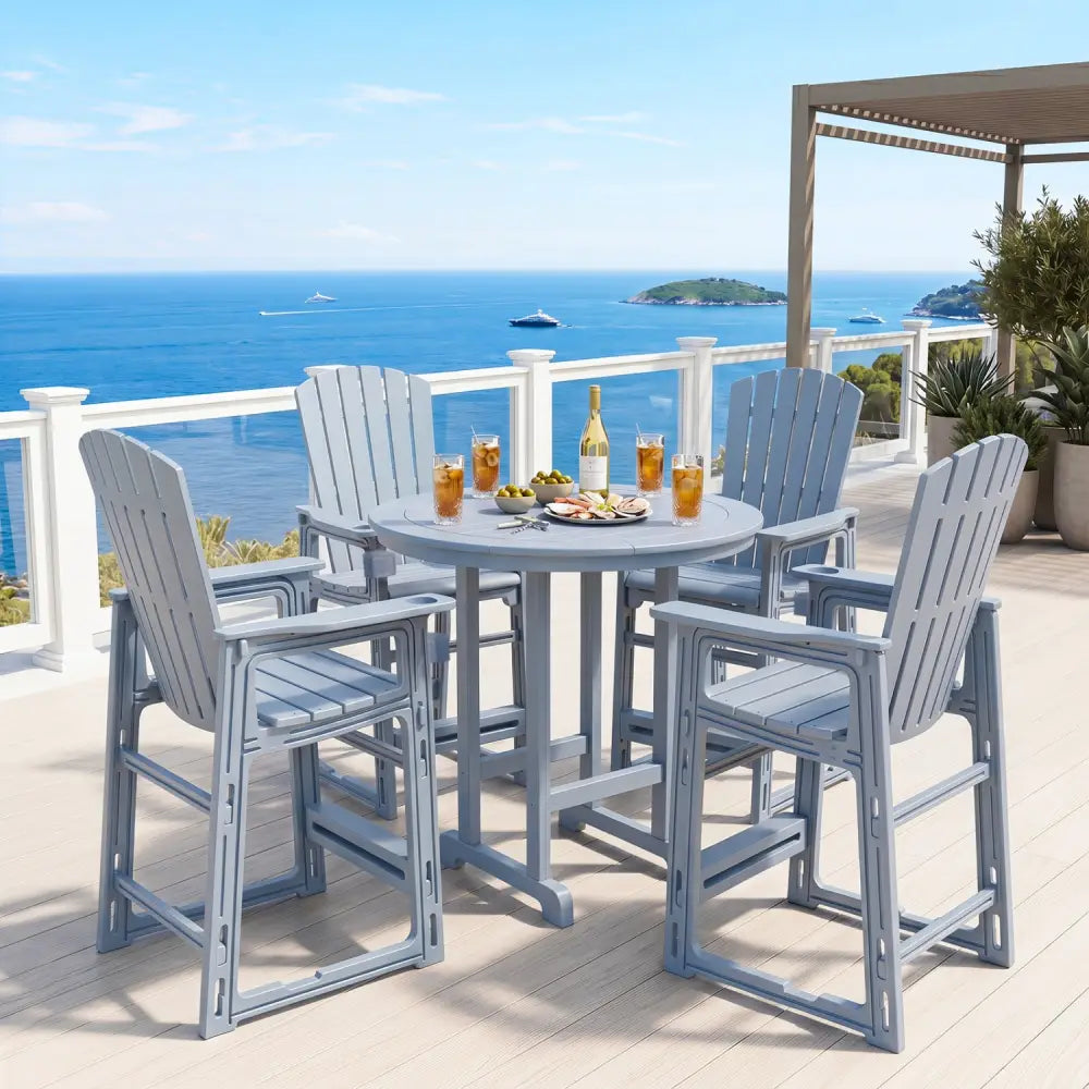 Outdoor 29 Inch Height Bar Stool with Backrest and Armrests-Gray - Gray - Patio Bar Furniture