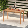 Outdoor Acacia Wood Dining Table with Slatted Tabletop for 4-6 - Patio Dining Tables