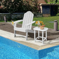 Outdoor Adirondack Chair with Built-in Cup Holder for Backyard Porch-White - White - Adirondack Chairs
