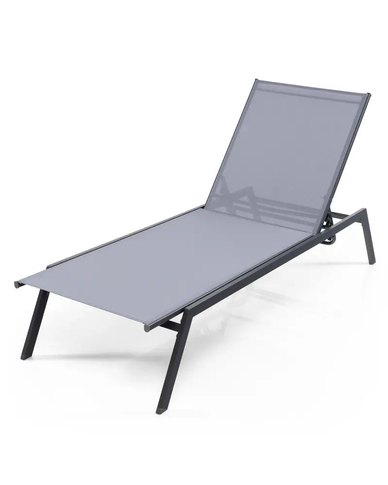 Outdoor Adjustable Chaise Lounge Chair with Lay Flat Position and Quick-Drying Fabric - Multicolor - Outdoor Chaise
