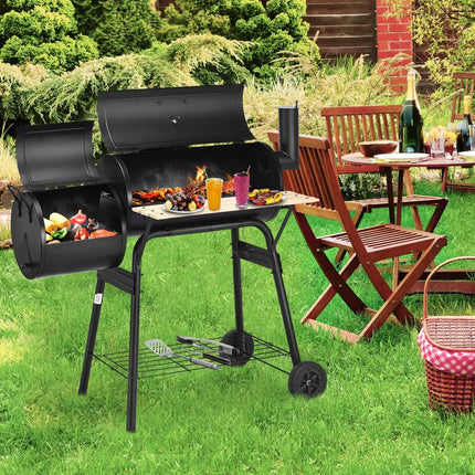 Outdoor BBQ Grill Barbecue Pit Patio Cooker - Black - Outdoor Grills