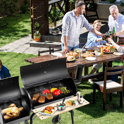 Outdoor BBQ Grill Barbecue Pit Patio Cooker - Black - Outdoor Grills