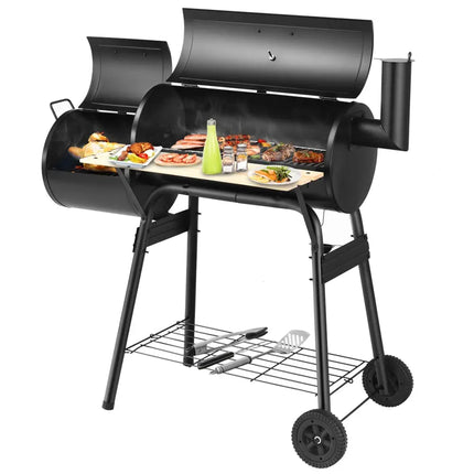 Outdoor BBQ Grill Barbecue Pit Patio Cooker - Black - Outdoor Grills