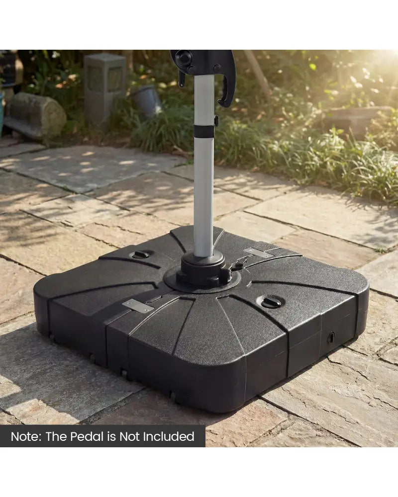 Outdoor Cantilever Umbrella Base Square Water and Sand Fillable Base-34 Inches - Black - Outdoor Umbrella Bases