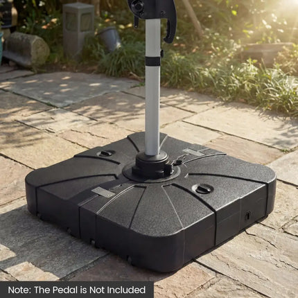Outdoor Cantilever Umbrella Base Square Water and Sand Fillable Base-34 Inches - Black - Outdoor Umbrella Bases