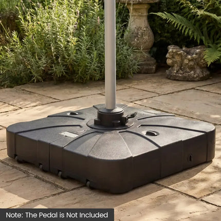 Outdoor Cantilever Umbrella Base Square Water and Sand Fillable Base-35 Inches - Black - Outdoor Umbrella Bases