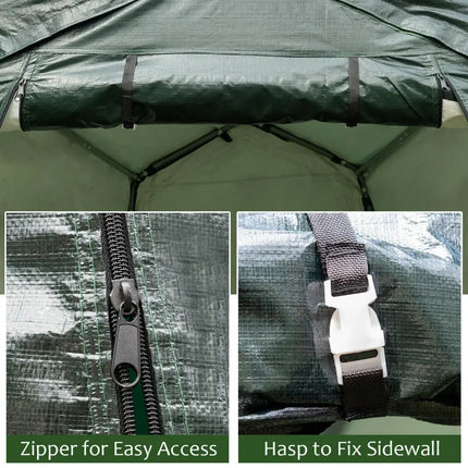 Outdoor Carport Shed with Sidewalls and Waterproof Ripstop Cover-6 x 8 ft - Carports