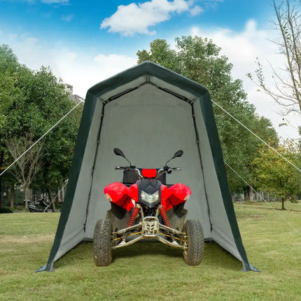 Outdoor Carport Shed with Sidewalls and Waterproof Ripstop Cover-6 x 8 ft - Carports