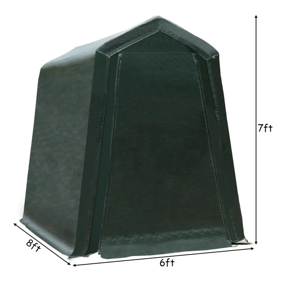 Outdoor Carport Shed with Sidewalls and Waterproof Ripstop Cover-6 x 8 ft - Carports