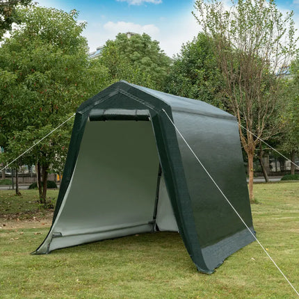 Outdoor Carport Shed with Sidewalls and Waterproof Ripstop Cover-6 x 8 ft - Carports