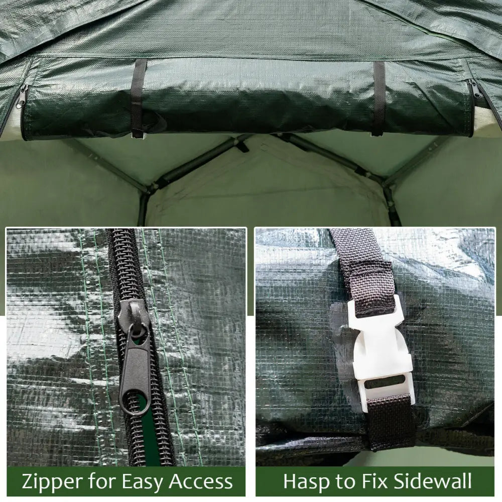 Outdoor Carport Shed with Sidewalls and Waterproof Ripstop Cover-6 x 8 ft - Carports