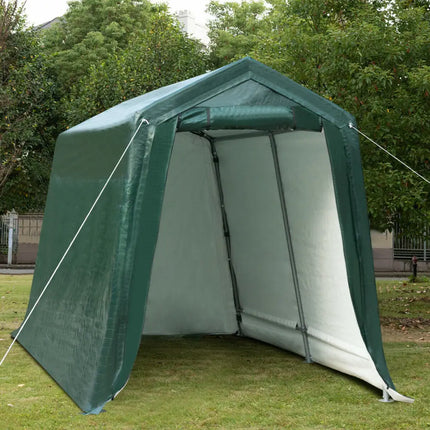 Outdoor Carport Shed with Sidewalls and Waterproof Ripstop Cover-7 x 12 ft - Carports