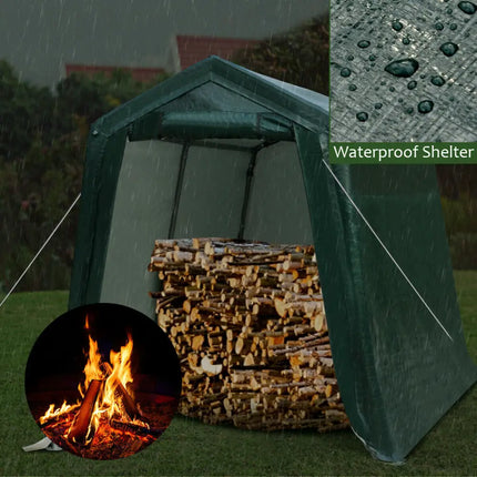 Outdoor Carport Shed with Sidewalls and Waterproof Ripstop Cover-7 x 12 ft - Carports