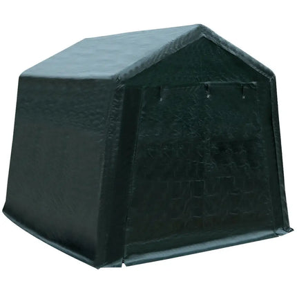 Outdoor Carport Shed with Sidewalls and Waterproof Ripstop Cover-8 x 14 ft - Green - Carports
