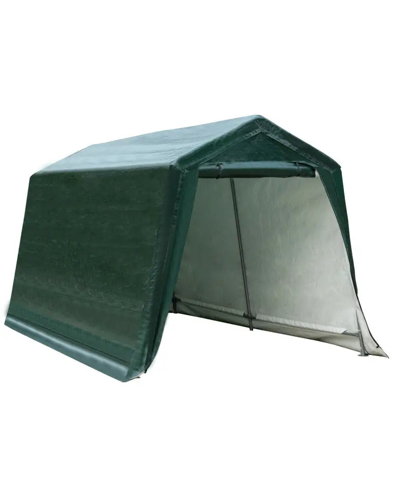 Outdoor Carport Shed with Sidewalls and Waterproof Ripstop Cover-8 x 14 ft - Green - Carports