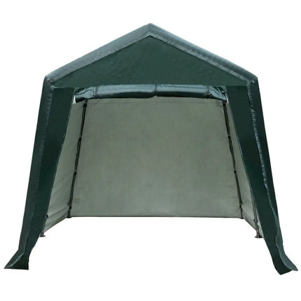Outdoor Carport Shed with Sidewalls and Waterproof Ripstop Cover-8 x 14 ft - Green - Carports