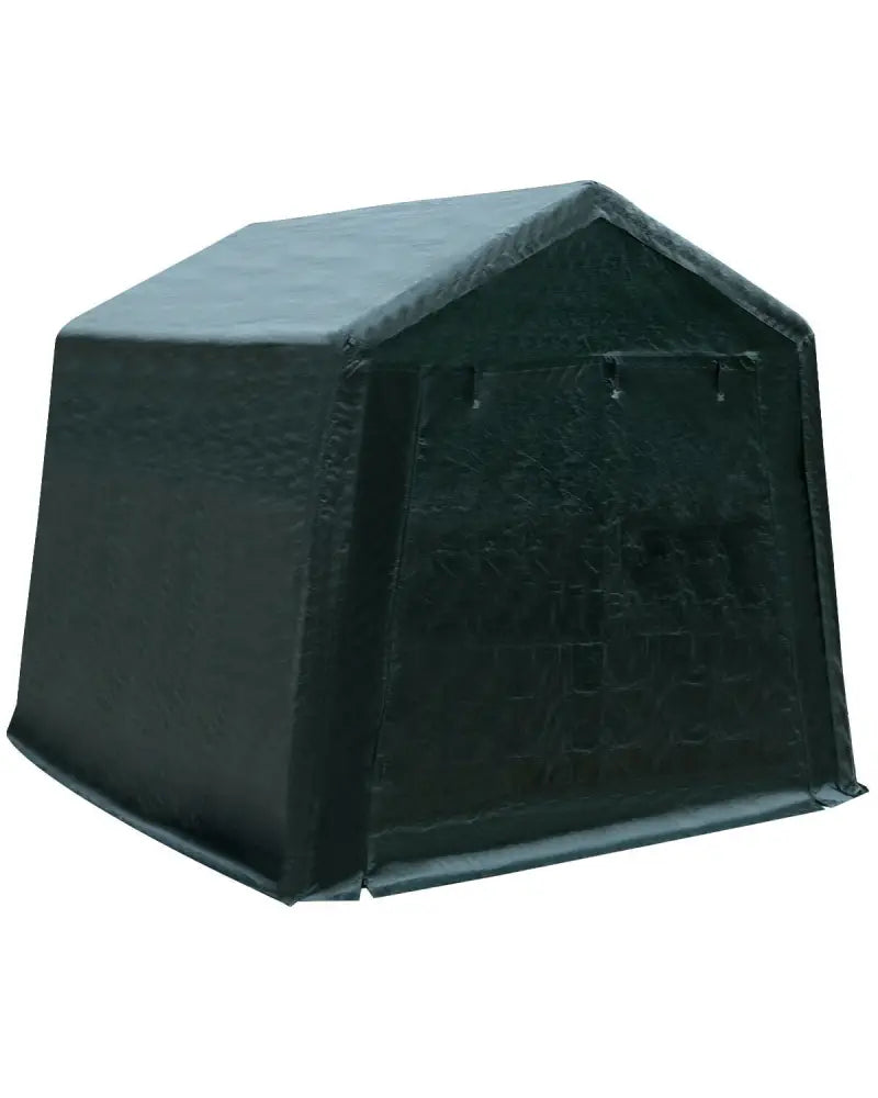 Outdoor Carport Shed with Sidewalls and Waterproof Ripstop Cover-8 x 14 ft - Green - Carports