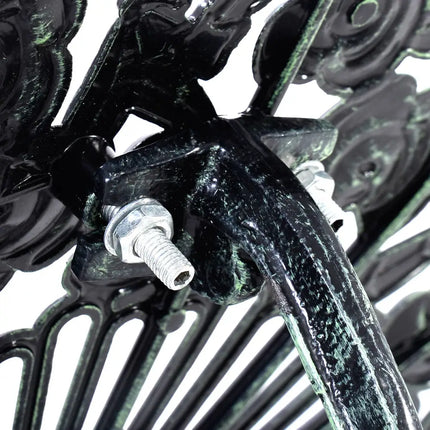 Outdoor Cast Aluminum Patio Furniture Set with Rose Design - Green - Patio Conversation Sets