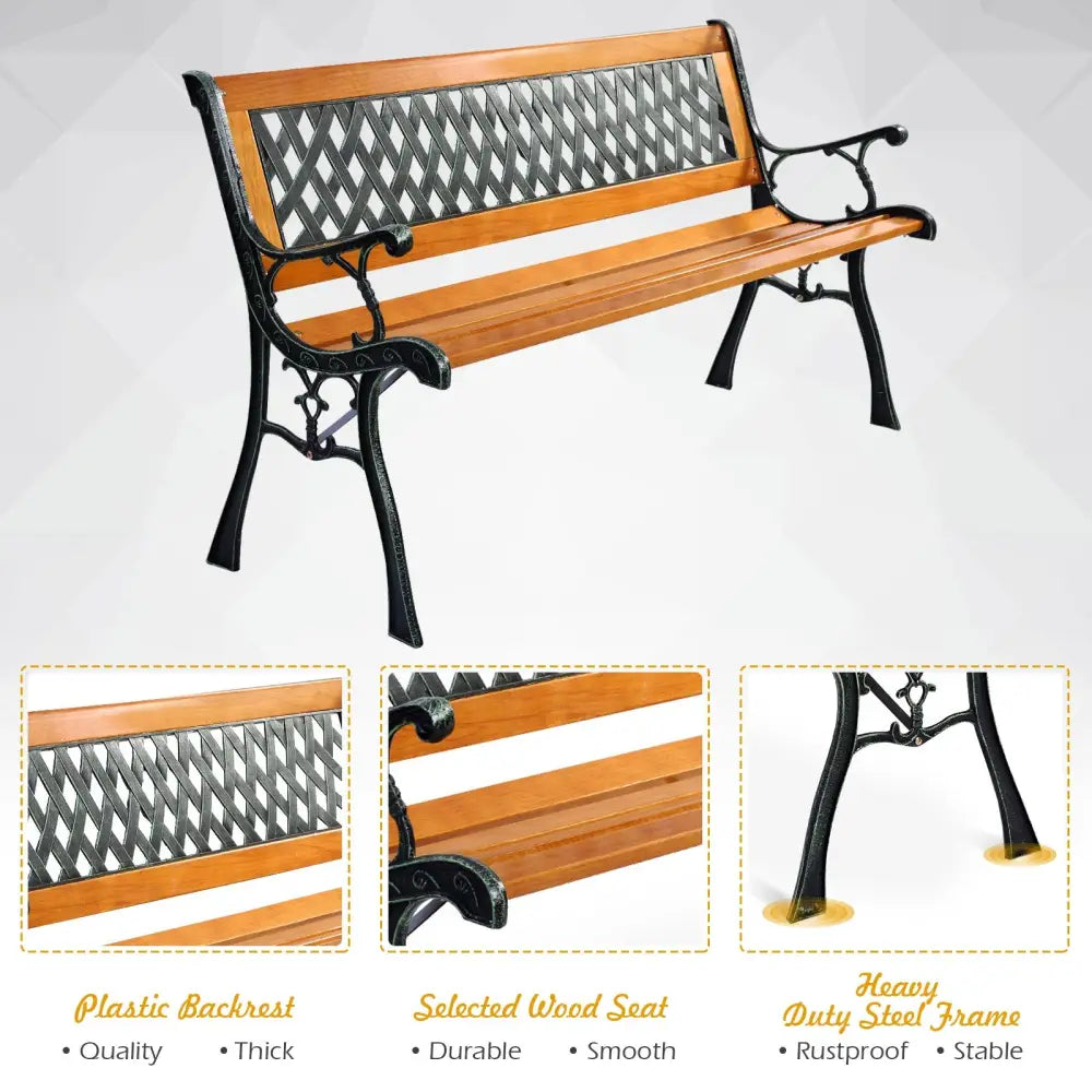 Outdoor Cast Iron Patio Bench - Outdoor Benches
