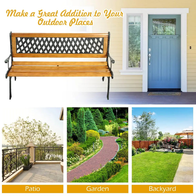 Outdoor Cast Iron Patio Bench - Outdoor Benches
