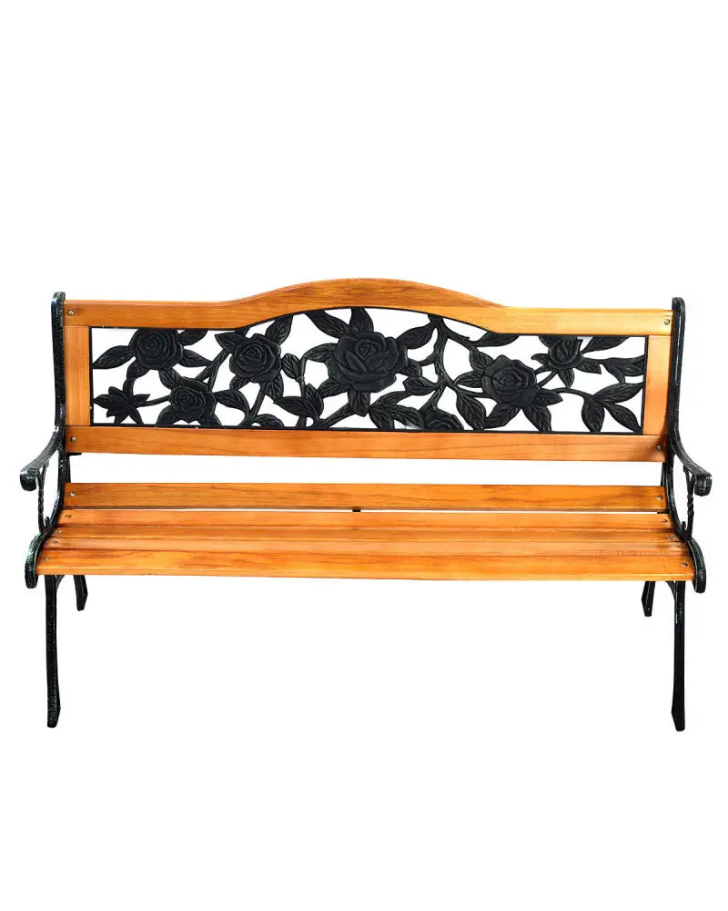 Outdoor Cast Iron Patio Bench Rose - Outdoor Benches