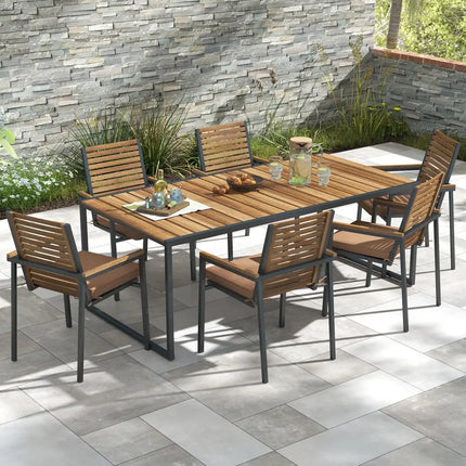 Outdoor Chair Cushion Set of 2 Waterproof Fade-Resistant Olefin Seat Cushions-Brown - Brown - Outdoor Furniture
