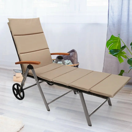 Outdoor Chaise Lounge Chair Rattan Lounger Recliner Chair - Brown - Outdoor Chaise Lounges