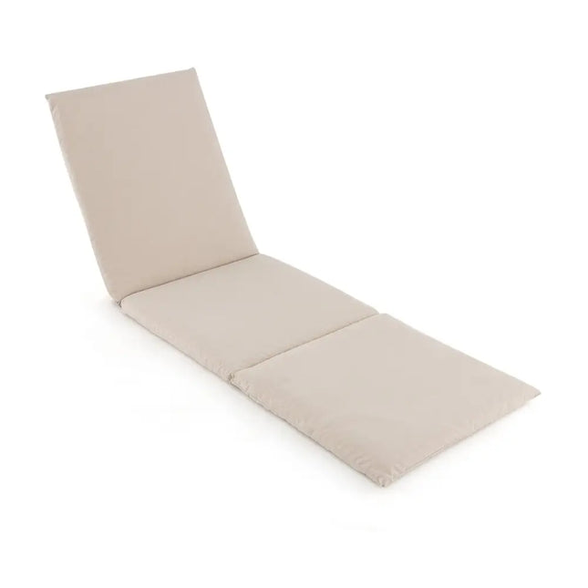Outdoor Chaise Lounge Cushion Patio Furniture Folding Pad with Fixing Straps-Beige - Beige - Outdoor Furniture