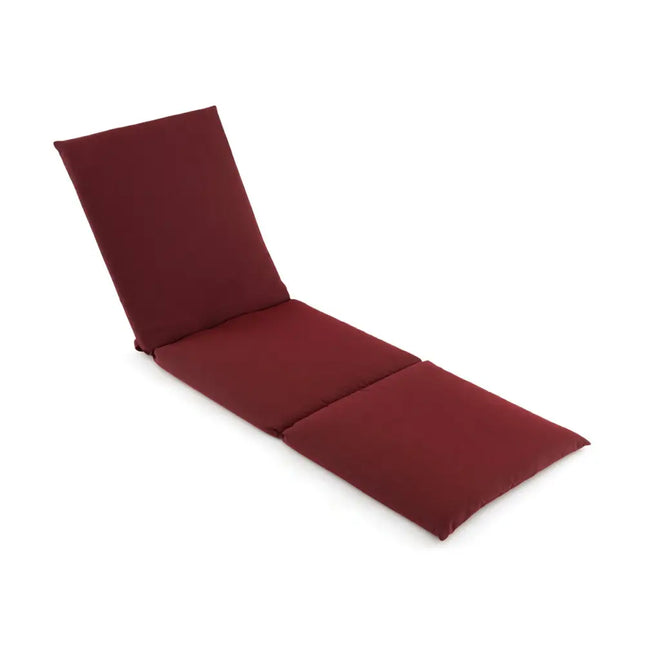 Outdoor Chaise Lounge Cushion Patio Furniture Folding Pad with Fixing Straps-Red - Red - Outdoor Furniture Accessories