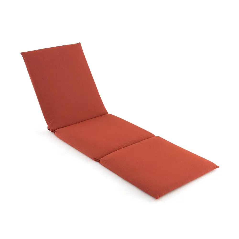 Outdoor Chaise Lounge Cushion Patio Furniture Folding Pad with Fixing Straps-Orange - Orange - Outdoor Furniture