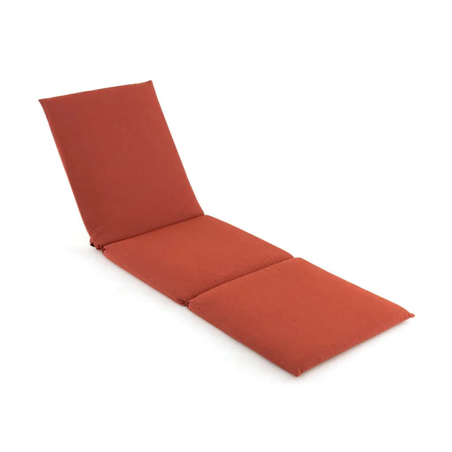 Outdoor Chaise Lounge Cushion Patio Furniture Folding Pad with Fixing Straps-Orange - Orange - Outdoor Furniture