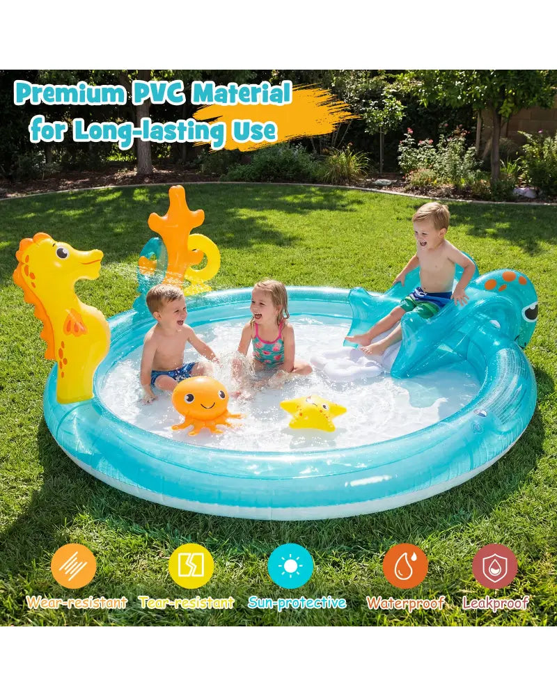 Outdoor Children Summer Water Park for Backyard and Garden - Multicolor - Inflatable Water Slides